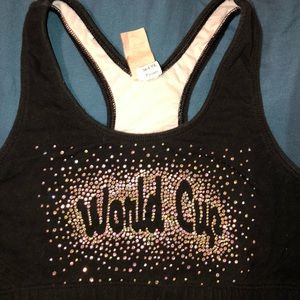 WORLD CUP rhinestoned fade out logo sports bra